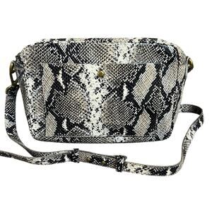 Madewell Snake Embossed The Large Transport Camera Bag Crossbody Tan Brown
